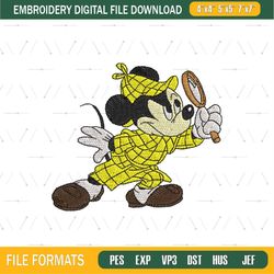 Mickey Detective Mouse Design Embroidery File