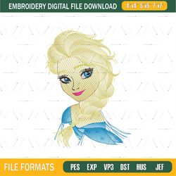 Frozen Elsa Princess Embroidery Png