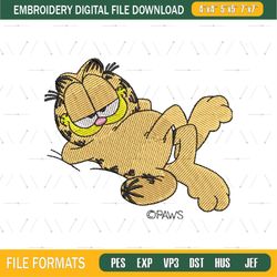 Garfield The Lazy Cat Embroidery Png