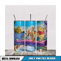 Pooh Walk On The Tree Bridge With Friends 20oz Tumbler PNG