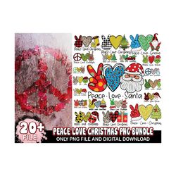 20 Files Peace Love Christmas Png Bundle, Christmas Png, Xmas Png, Merry Christmas Png, Peace Love Png, Christmas Clipar