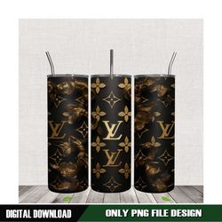 Louis Vuitton Golden Bowtie Pattern Tumbler Wrap PNG