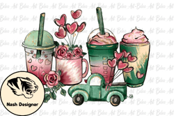 Valentine Love Coffee Latte PNG Design 33
