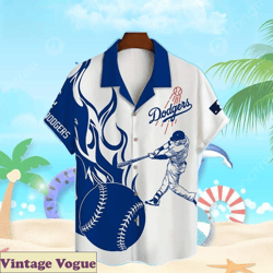 Aloha LA Dodgers Aloha Shirt Beach Gift For Him
