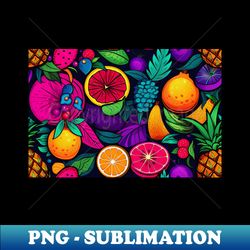 Neon Color Fruit Pattern V1 - Instant PNG Sublimation Download - Instantly Transform Your Sublimation Projects