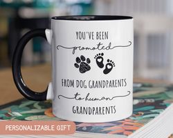 Dog Grandparents, Pregnancy Announcement Mug to Parents, Promoted to Grandparents Gift, New Baby Announcement Gift, Gran