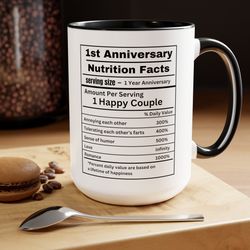 1st Anniversary Gifts for Him, Funny Nutrition Facts 1st Wedding Anniversary First Dating Gift for Boyfriend Girlfriend