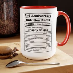 2nd Anniversary Gifts for Him Funny Nutrition Facts 2nd Wedding Anniversary 2 Year Dating Gift for Boyfriend Girlfriend