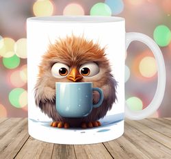 3D Owl Mug Wrap  11oz & 15oz Mug Template  Mug Sublimation Design  Coffee Mug Wrap Template