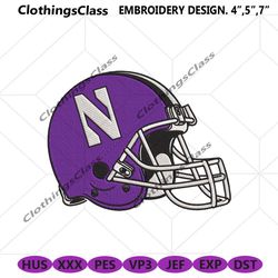 Northwestern Wildcats Helmet Embroidery Instant Download
