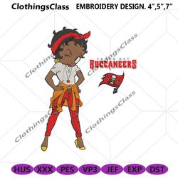 Tampa Bay Buccaneers Team Betty Boop Embroidery Design File