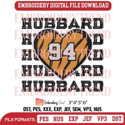 Sam Hubbard 94 Cincinnati Bengals Embroidery, Heart Valentin