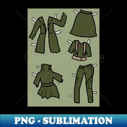 Survivalist Paper Dolls - PNG Transparent Sublimation Design - Enhance Your Apparel with Stunning Detail