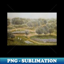 Misty Grove Acrylic On Canvas - Premium PNG Sublimation File - Enhance Your Apparel with Stunning Detail