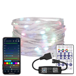 LED String 20M RGBIC Dream Color Party Christmas Lights Individually Addressable String Lights Waterproof DC5V