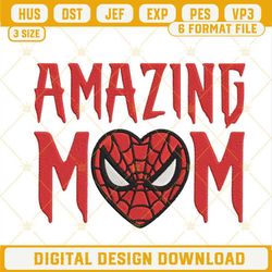 Amazing Mom Spiderman Embroidery Design, Super Hero Mom Embroidery File.jpg