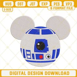 R2D2 Mickey Head Machine Embroidery Designs, Star Wars Disney Mouse Embroidery Files.jpg