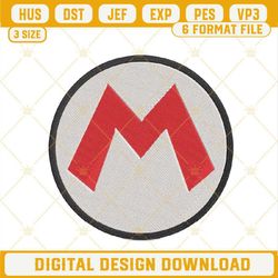 Super Mario M Logo Embroidery Designs, Super Mario Bros Machine Embroidery Files.jpg