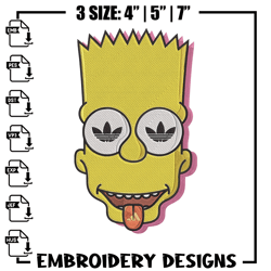 Bart x adidas Embroidery Design, Simpson Embroidery, Embroidery File, Adidas Embroidery, Anime shirt291