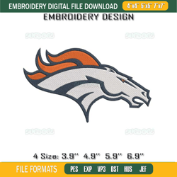 Denver Broncos Logo Embroidery Design File, Denver Broncos Embroidery Design File217