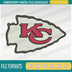 Kansas City Chiefs Logo Embroidery File, NCAA Teams Embroidery Design, Machine Embroidery 264