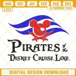 Pirates Of The Disney Cruise Line Embroidery Design, Mickey Cruise Trip Vacation Embroidery File.jpg
