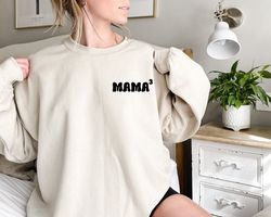 Mama of Three Pocket Sweatshirt, Mom Minimalist Sweatshirt, Mother Of 3 Sweatshirt, Pregnancy Announcement Sweatshirt, G