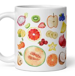 Fruit Mug Fruit Lover Gift Nature Lover Fruits Gardener Gift Cottagecore Fruit Smoothie Lover, Tea,