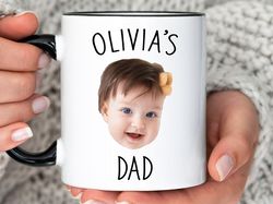 Custom Baby Face Mug, Personalize Child Photo Coffee Mug for Dad - Mom, Mug with Baby Picture, Mothers Day Mug Gift, Gra