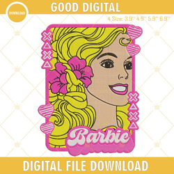 Barbie Embroidery Designs, Barbie Pink Doll Embroidery Files, Embroidery Design,Embroidery Design svg, Embroidery