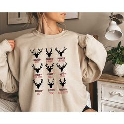Santas Reindeer Cuts of Meat Sweatershirt, Christmas Hunter Sweater, Deer Hunting Gift, Deer Hunting, Rudolph Sweater, B