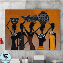 African Canvas Wall Art, African Traditional Women Painting And Jug Art Print, Home Wall Art, African Decor Poster, Afri