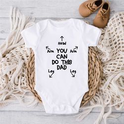 Dad instruction Baby Onesie Design,Newborn Baby gift,Funny Baby onesie, Gift for baby girl,Baby onesies funny,Gift for B