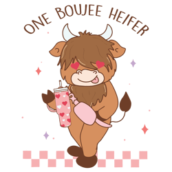Pne Boujee Heifer Highland Cow Valentine SVG