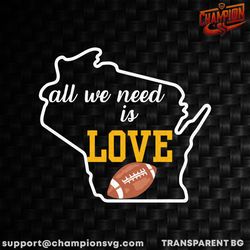 All We Need Is Love Football Map SVG