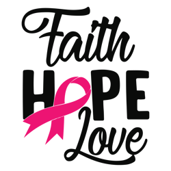 Faith hope love Svg, Breast Cancer Svg, Cancer Awareness Svg, Cancer Ribbon Svg, Pink Ribbon Svg, Digital download
