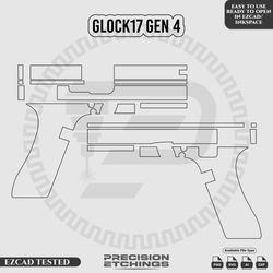 Glock17 gen4 Outline/Template For laser engraving and Marking Full Build Svg
