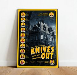 Knives Out Poster, Canvas Wall Art, Rolled Canvas Print, Canvas Wall Print, Movie Poster
