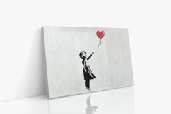Banksy's Girl With Balloon Canvas Wall Art, Urban Style Canvas, Graffiti Wall Art, Photographic Art, Canvas Art Print