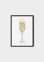 115 Champagne glass canvas - Champagne Wall Art - Wall art printing Champagne - Champagne painting , Champagne canvas