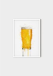 123 Canvas Beer glass - beer glass Wall Art - Wall art printing beer - beer glass painting, beer glass canvas, beer art
