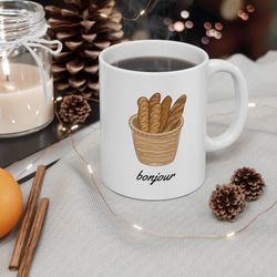 Baguette Mug 11 oz  Baking Mug, Kitchen Gifts, Cooking Mug, Gift for Her, Gift for Him, Baker Gifts, Chef Gifts, Cooking