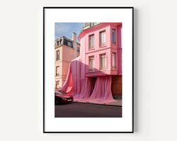 Surrealism Wall Art Christo and Jeanne-Claude Wrapping a Building Street Artful Wall Art,Maximalist Decor for Living roo