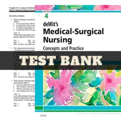 Latest 2023 deWits Medical-Surgical Nursing 4th Edition by Holly K. Stromberg Test Bank | All Chapters Included