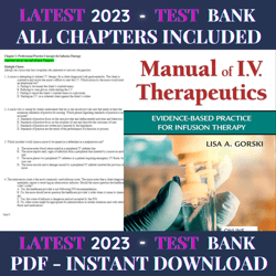 Test Bank Phillips's Manual of I.V. Therapeutics Evidence-Based Practice for Infusion Therapy Eighth Edition by Lisa Gor