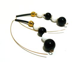 Contemporary earrings, trending modern black and white monochrome earrings