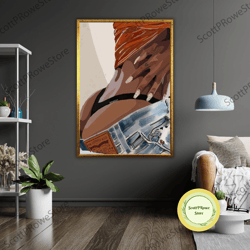African Sexy Woman Art Canvas, African Artwork, African Decor, Wall Art, African Woman Painting