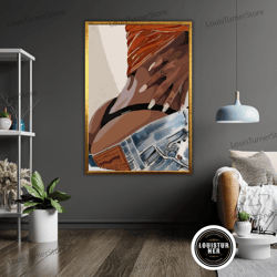 Decorative Wall Art, African Sexy Woman Art Canvas, African Artwork, African Decor, Wall Art, African Woman Painting