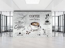 3D Papercraft, Layered Paper Art, Removable Wall Decor, Gift Wallpaper, Coffee Paper Art, Coffe Lover Wall Stickers, Mod