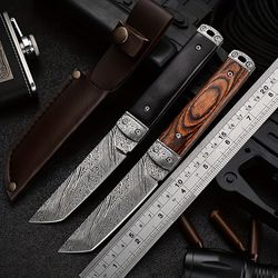 1pc Damascus Pattern Outdoor Straight Knife For Cutting And Paring,knife,knives,hunting knives,gift for her,damascus